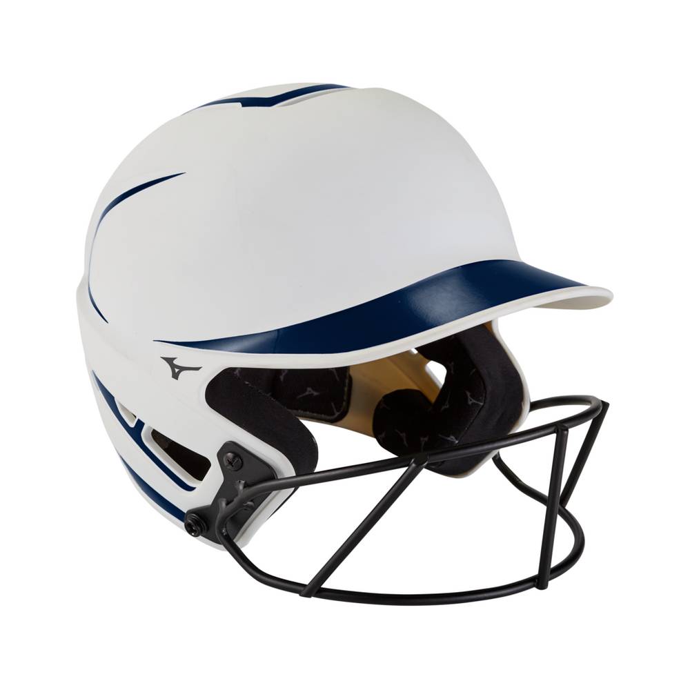 Mizuno Women's F6 Fastpitch Softball Batting Helmet White/Navy (380392-GER)